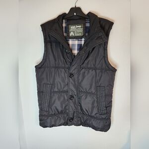 JEEP Nian Men's Puffer Vest Black Full Zip with Bottons XXL